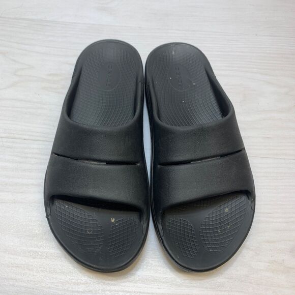 Oofos OOahh Mens 11 Womens 13 Sport Flex Slide Recovery Sandals Black Slides main image 8